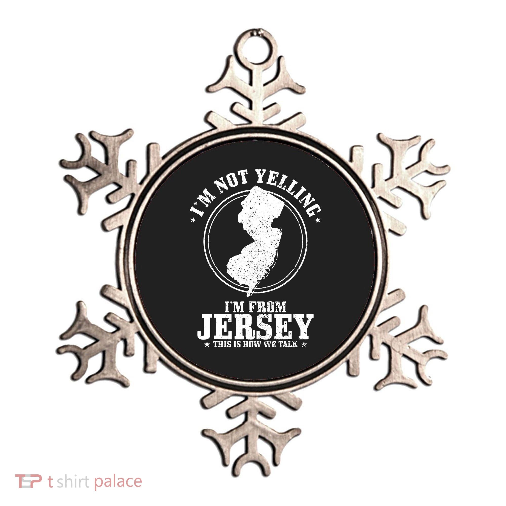 Im Not Yelling Im From New Jersey Funny State Map Pride Ornament