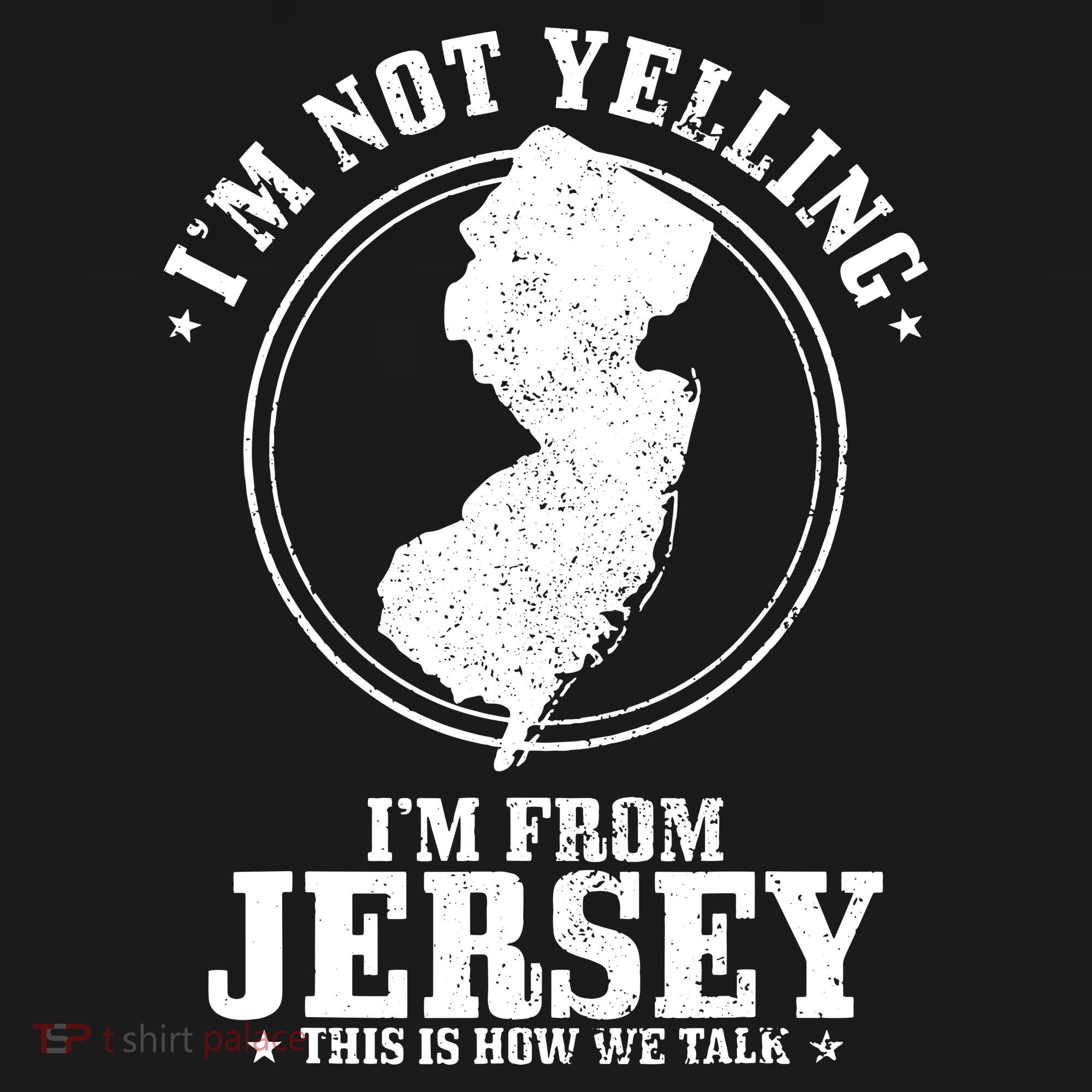 Im Not Yelling Im From New Jersey Funny State Map Pride Ornament