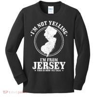 Im Not Yelling Im From New Jersey Funny State Map Pride Kids Long Sleeve Shirt thumb 0