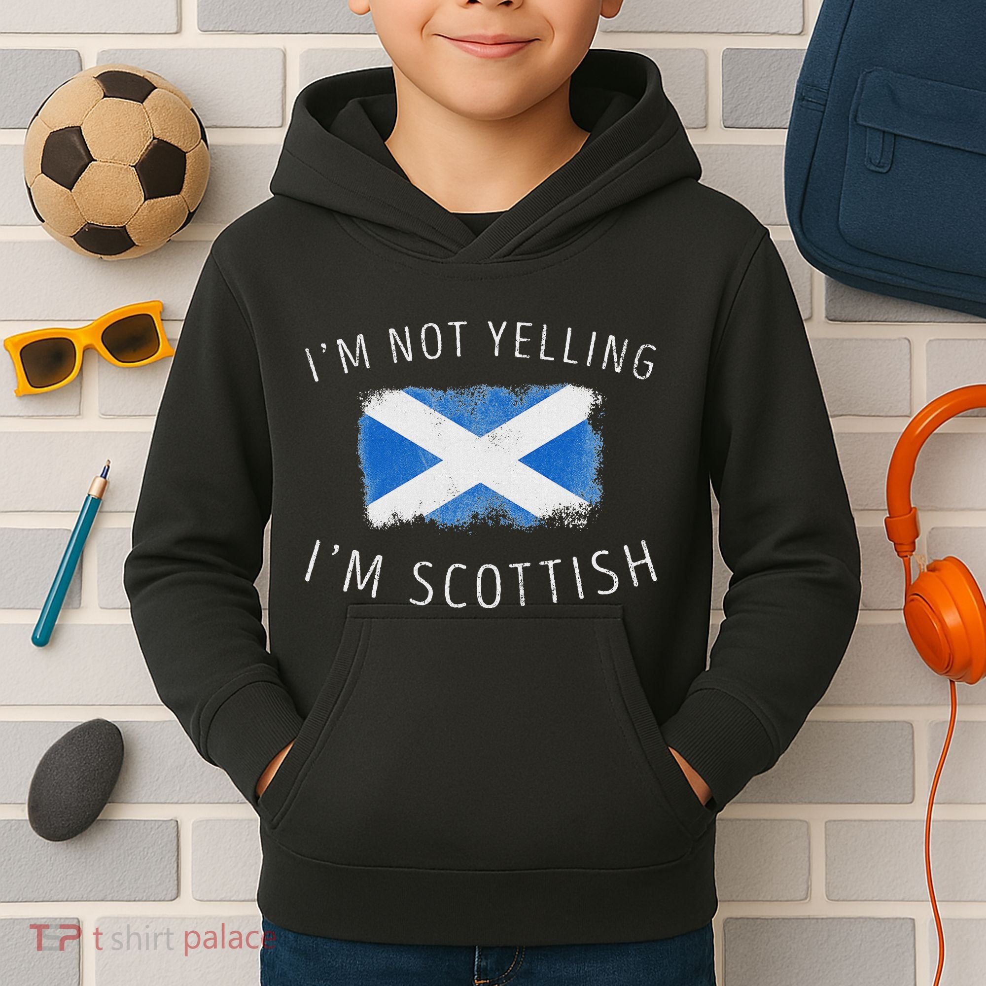 IM Not Yelling IM Scottish Funny Scotland Pride Kids Hoodie