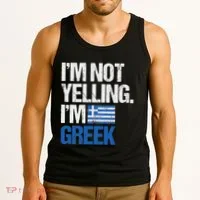 IM Not Yelling Im Greek Tank Top thumb 3