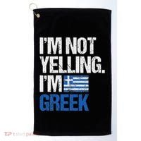 IM Not Yelling Im Greek Golf Towel thumb 0