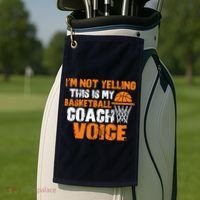 IM Not Yelling This Is My Basketball Coach Voice Golf Towel thumb 2