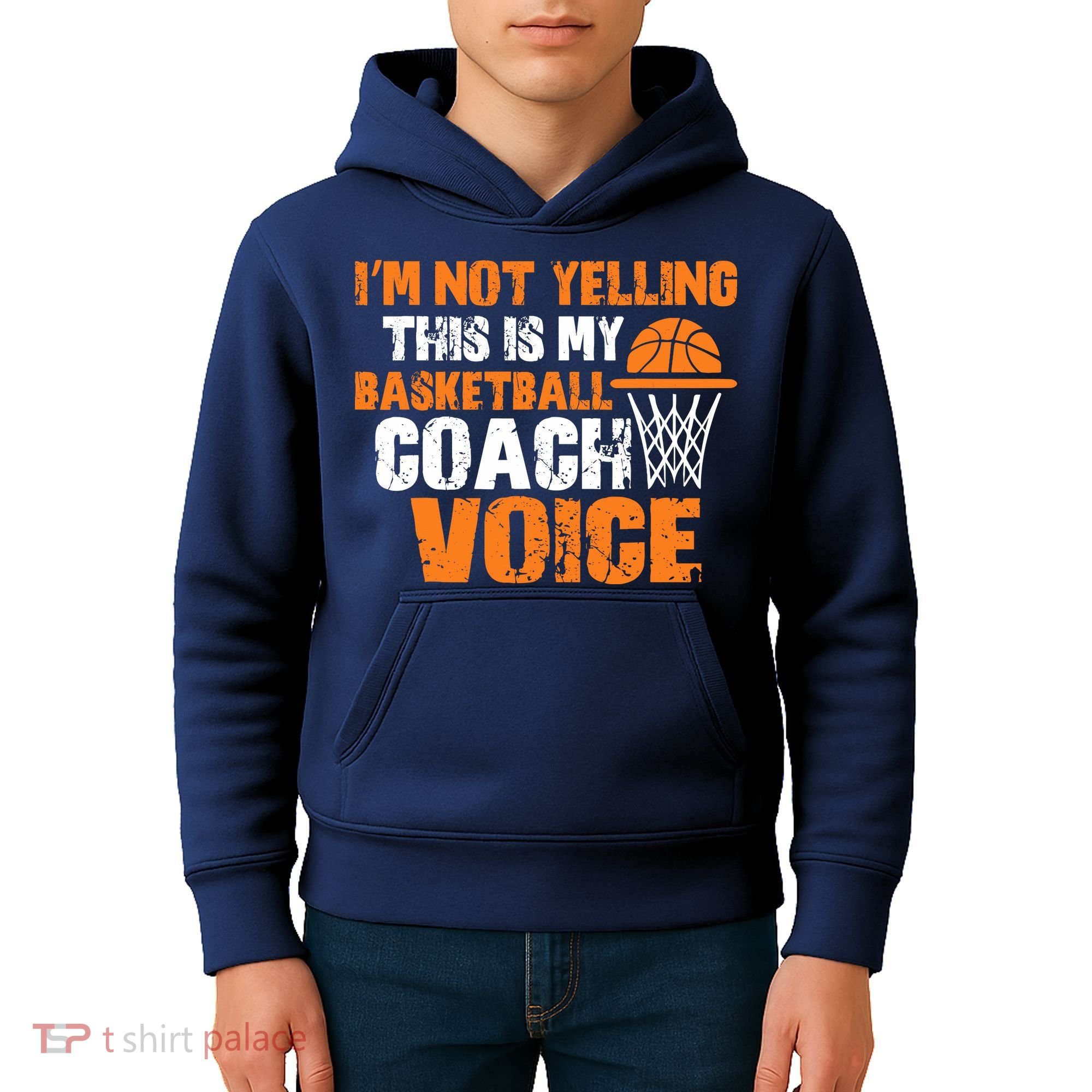IM Not Yelling This Is My Basketball Coach Voice Kids Hoodie