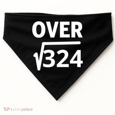 IM Over 18 Funny Square Root Math Design USA-Made Doggie Bandana