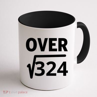 IM Over 18 Funny Square Root Math Design Coffee Mug back