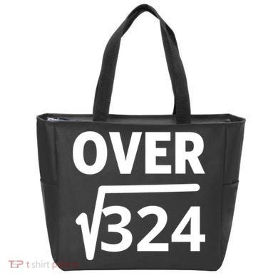 IM Over 18 Funny Square Root Math Design Tote Bag