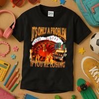ItS Only A Problem If YouRe Losing Funny Gambling 90s Meme Kids T-Shirt thumb 3