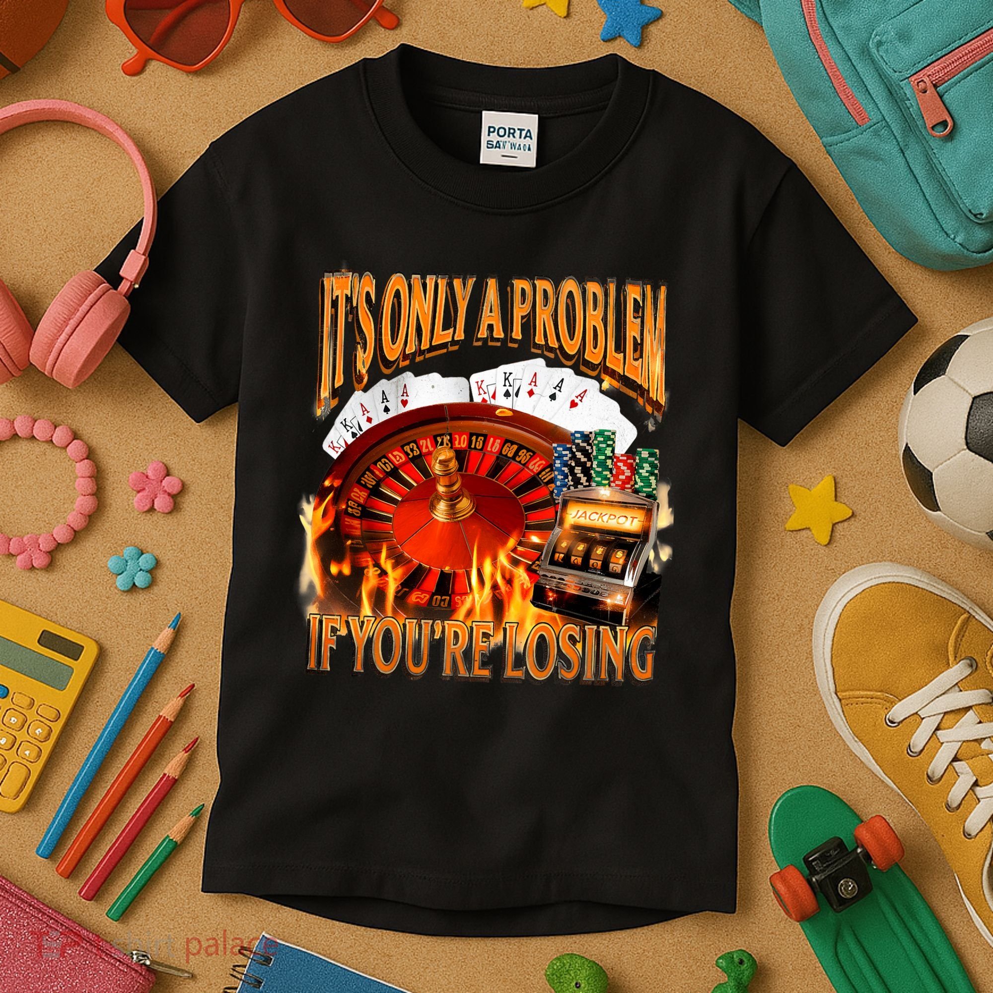 ItS Only A Problem If YouRe Losing Funny Gambling 90s Meme Kids T-Shirt