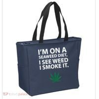 I'm On A Seaweed Diet I See Weed I Smoke It Pot Tote Bag thumb 2