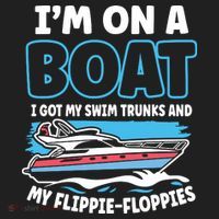 Im On A Boat I Got My Swim Trunks And My Floppies Women's Sweatshirt thumb 2