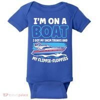 Im On A Boat I Got My Swim Trunks And My Floppies Baby Bodysuit thumb 0