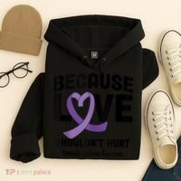 In October Awareness Domestic Violence Awareness Purple Hoodie thumb 4