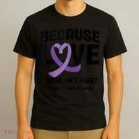 In October Awareness Domestic Violence Awareness Purple T-Shirt thumb 3