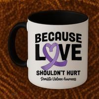 In October Awareness Domestic Violence Awareness Purple Coffee Mug thumb 2