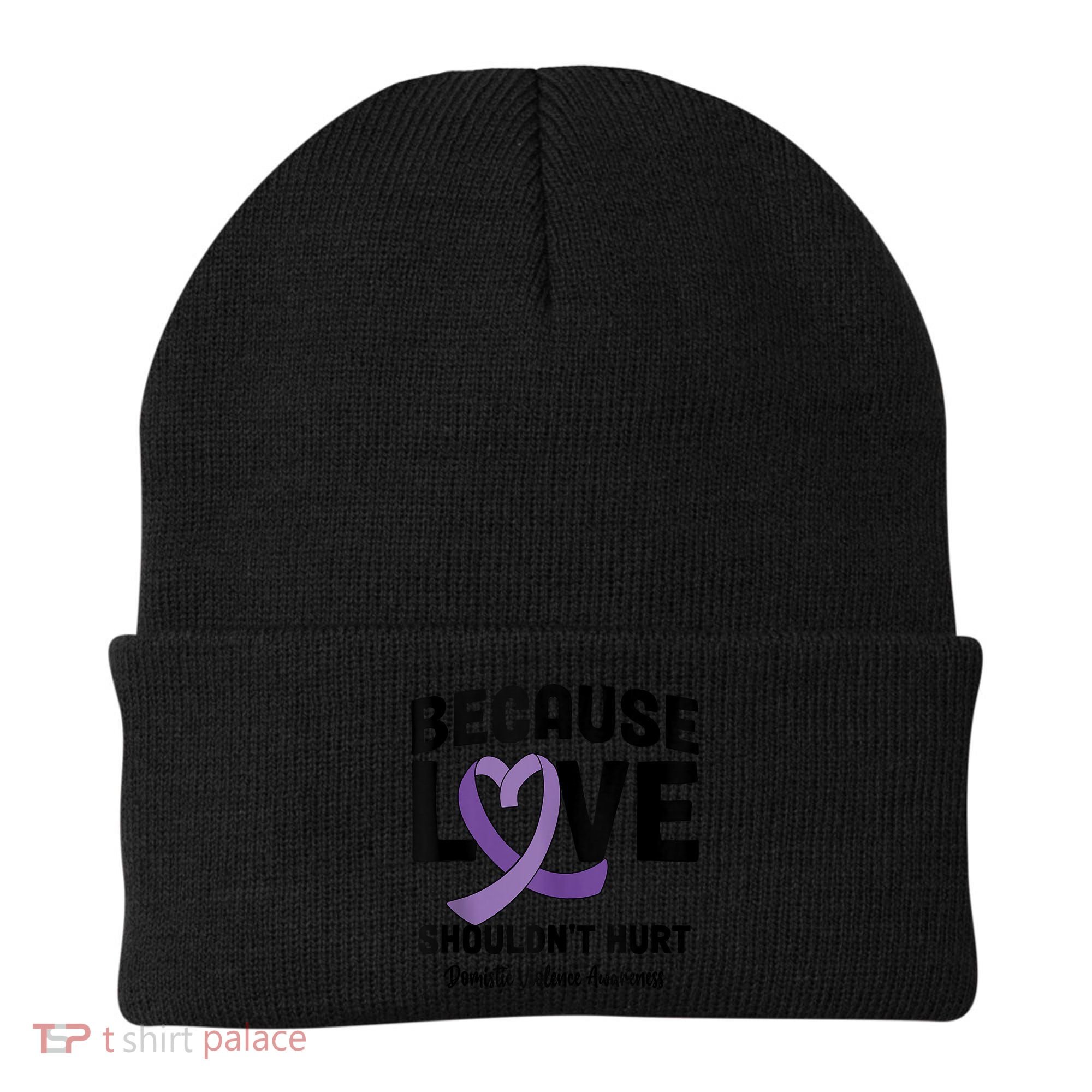 In October Awareness Domestic Violence Awareness Purple Beanie