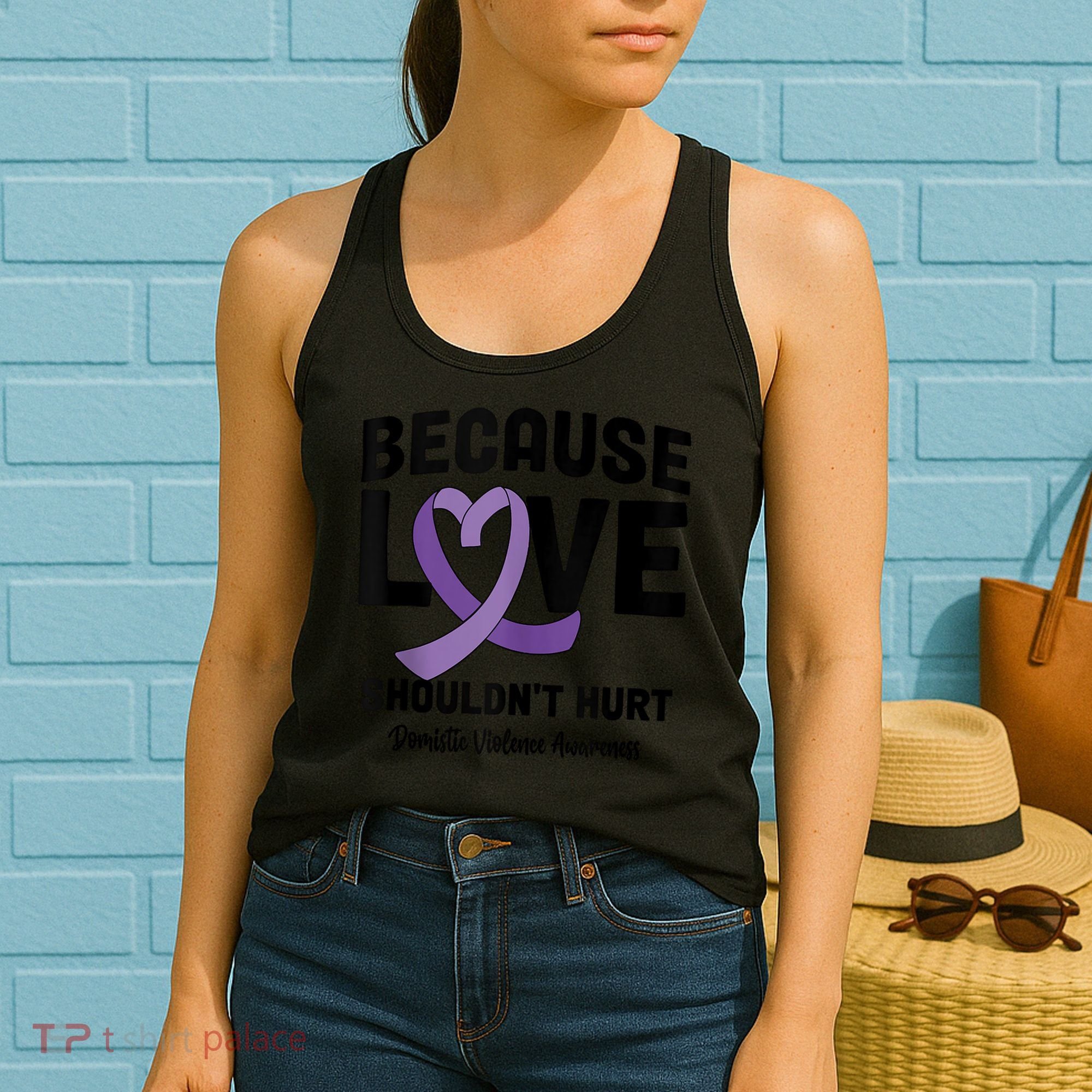 In October Awareness Domestic Violence Awareness Purple Women's Tank Top