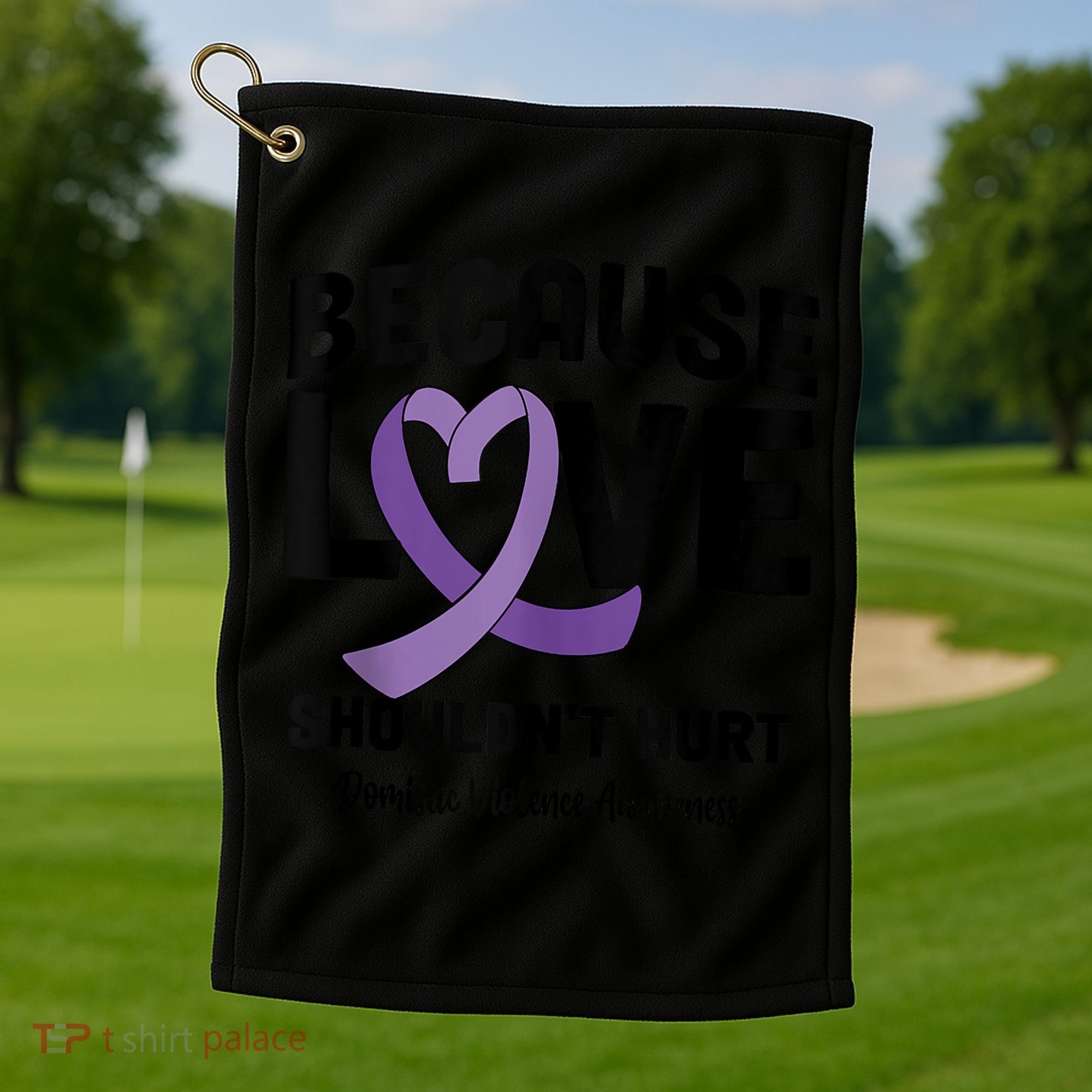 In October Awareness Domestic Violence Awareness Purple Golf Towel