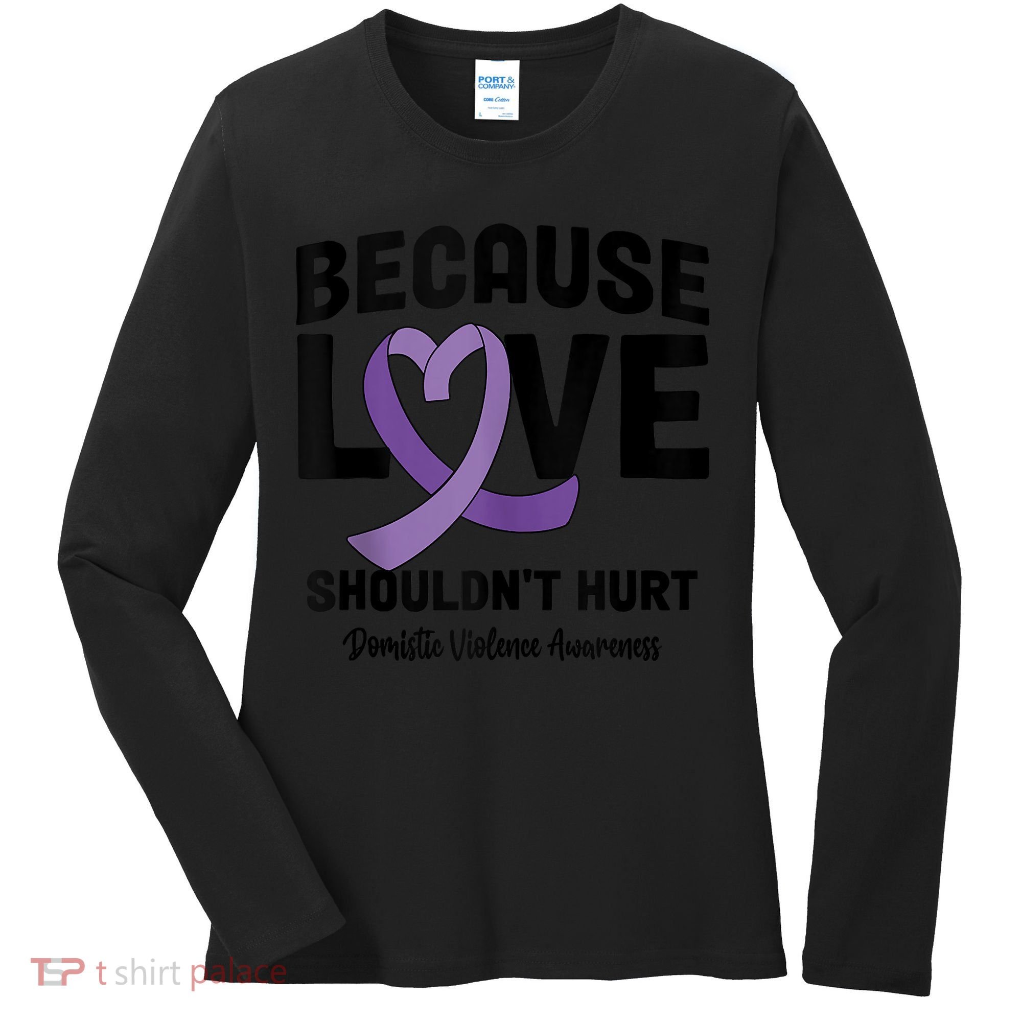 In October Awareness Domestic Violence Awareness Purple Women's Long Sleeve Shirt