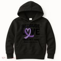 In October Awareness Domestic Violence Awareness Purple Kids Hoodie thumb 0