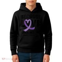 In October Awareness Domestic Violence Awareness Purple Kids Hoodie thumb 4