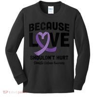 In October Awareness Domestic Violence Awareness Purple Kids Long Sleeve Shirt thumb 0