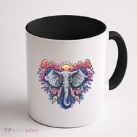 Illustration Of An Elephant Sunrise Coffee Mug thumb 1