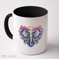 Illustration Of An Elephant Sunrise Coffee Mug thumb 0