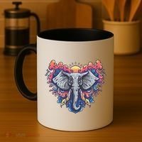 Illustration Of An Elephant Sunrise Coffee Mug thumb 4