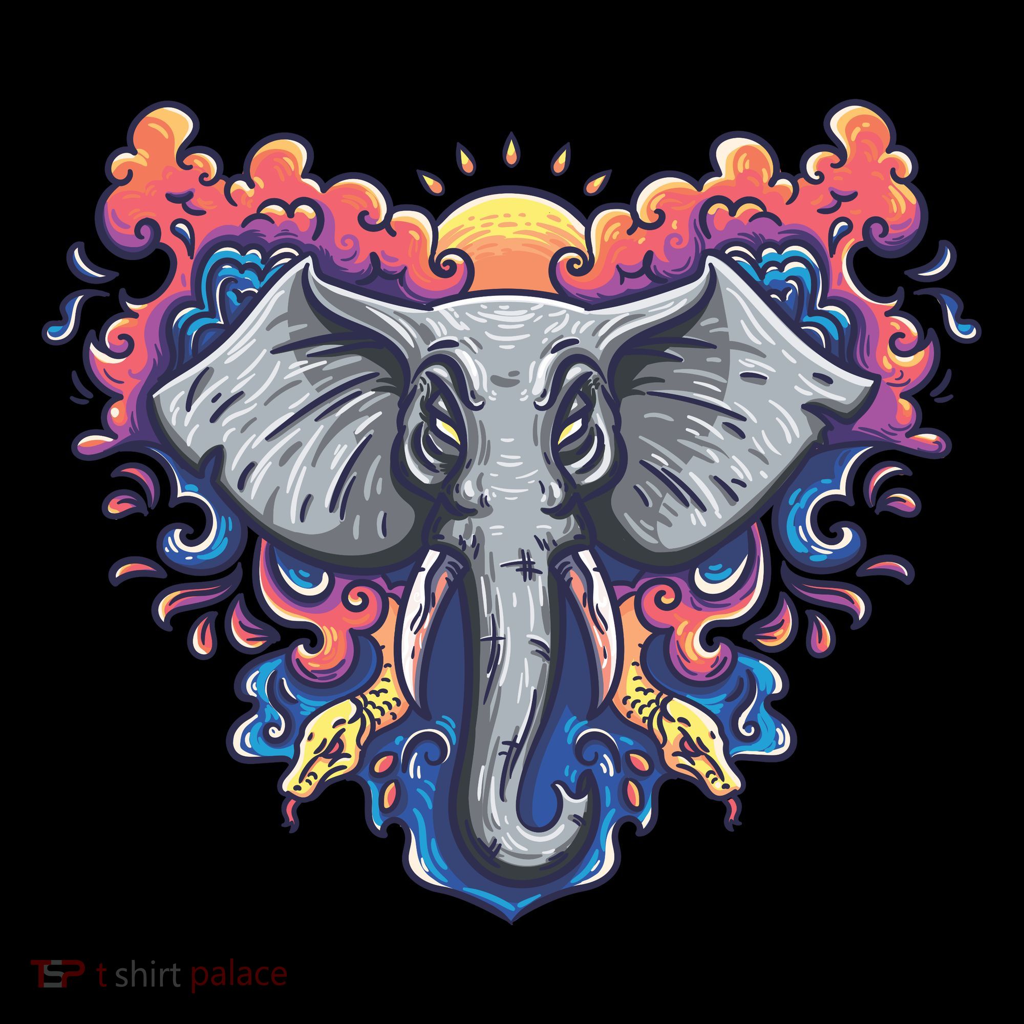 Illustration Of An Elephant Sunrise Coffee Mug