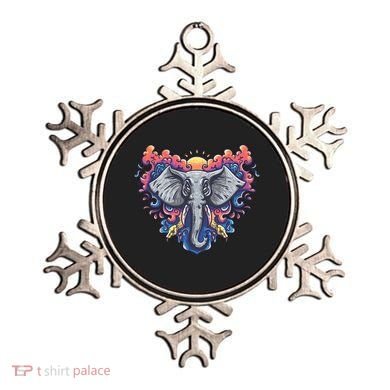 Illustration Of An Elephant Sunrise Ornament