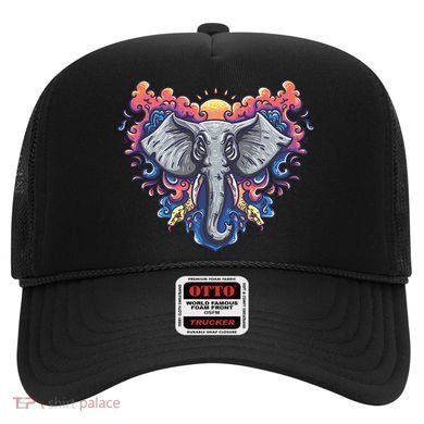 Illustration Of An Elephant Sunrise Hat