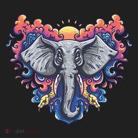 Illustration Of An Elephant Sunrise Hat thumb 2