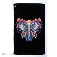 Illustration Of An Elephant Sunrise Golf Towel thumb 0