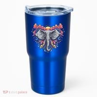 Illustration Of An Elephant Sunrise Tumbler thumb 0