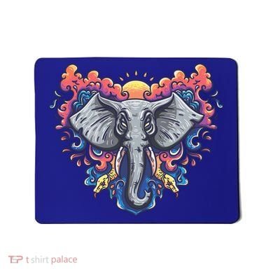 Illustration Of An Elephant Sunrise Mousepad
