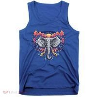 Illustration Of An Elephant Sunrise Tank Top thumb 0