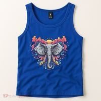 Illustration Of An Elephant Sunrise Tank Top thumb 2