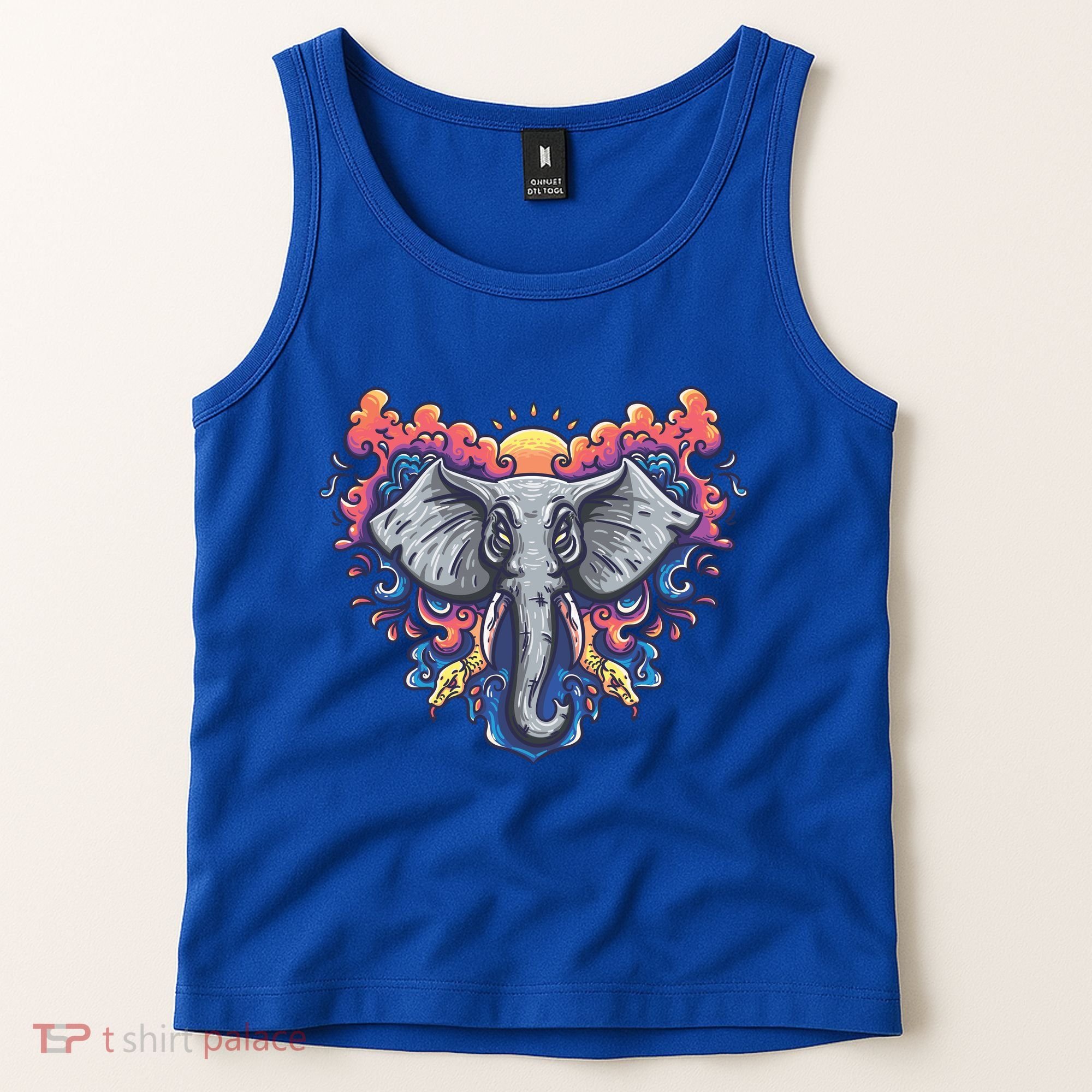 Illustration Of An Elephant Sunrise Tank Top