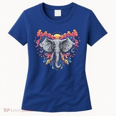 Illustration Of An Elephant Sunrise Women's T-Shirt