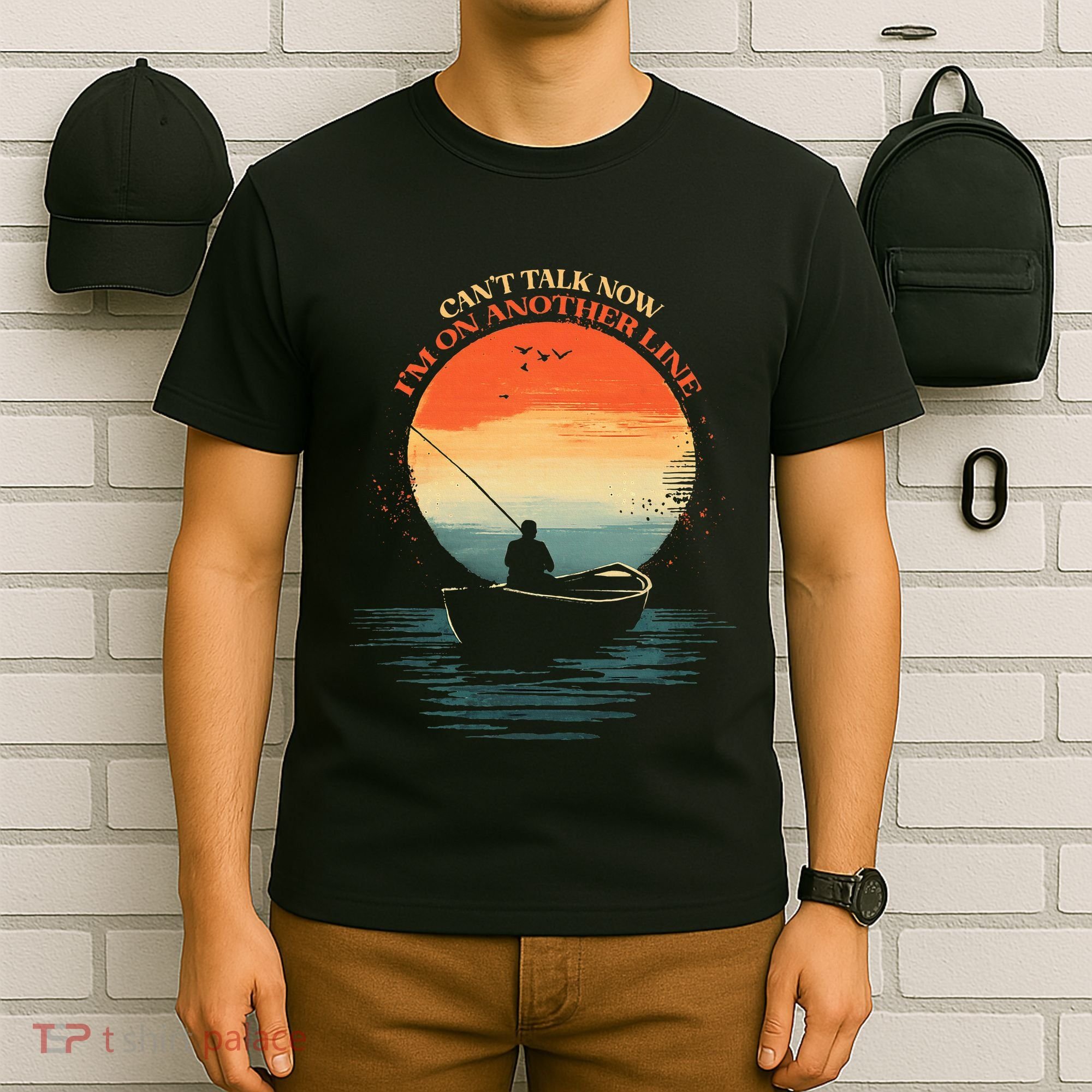 IM On Another Line Fisherman Angler Kayak Fishing Pun T-Shirt