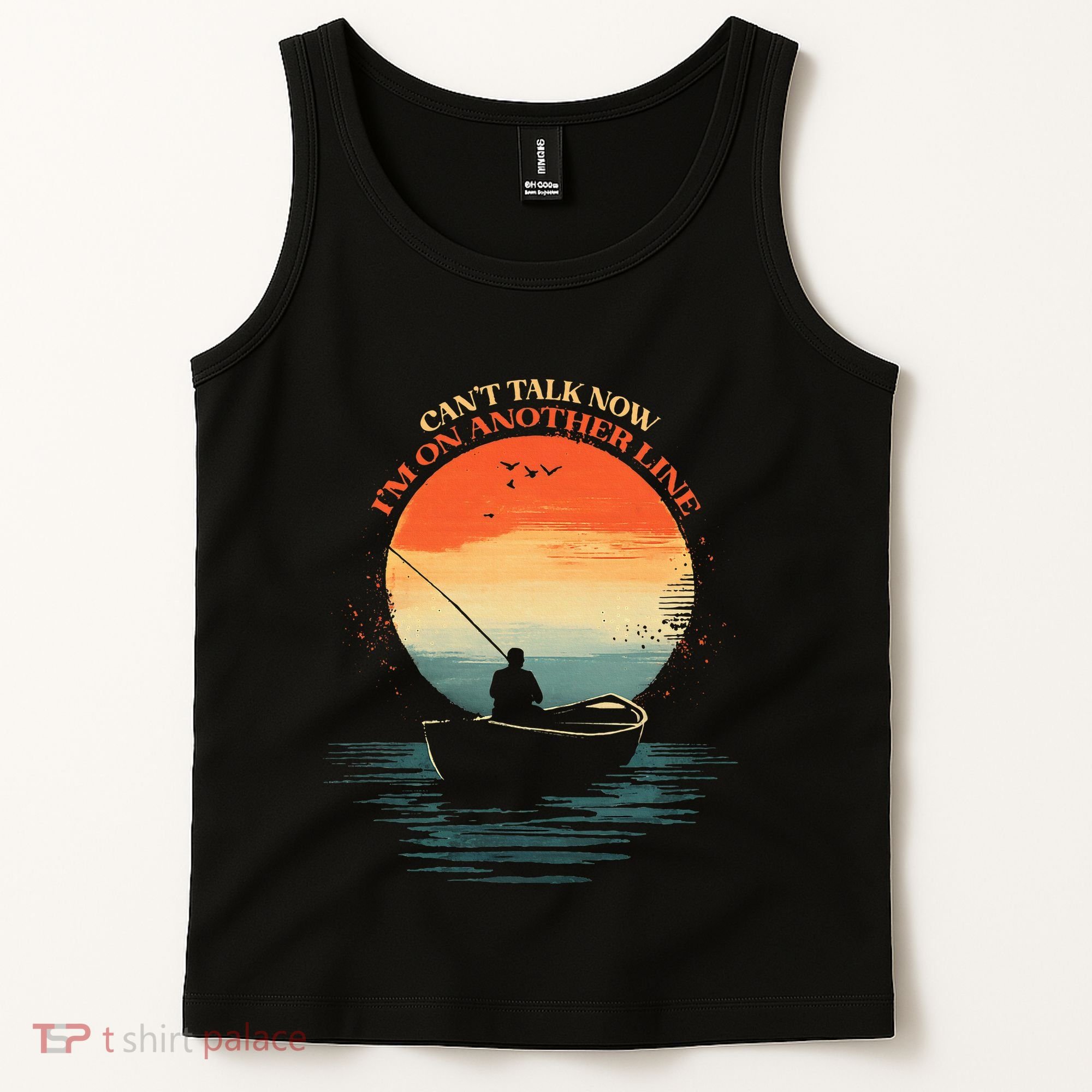 IM On Another Line Fisherman Angler Kayak Fishing Pun Tank Top