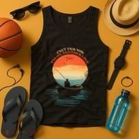 IM On Another Line Fisherman Angler Kayak Fishing Pun Tank Top thumb 4