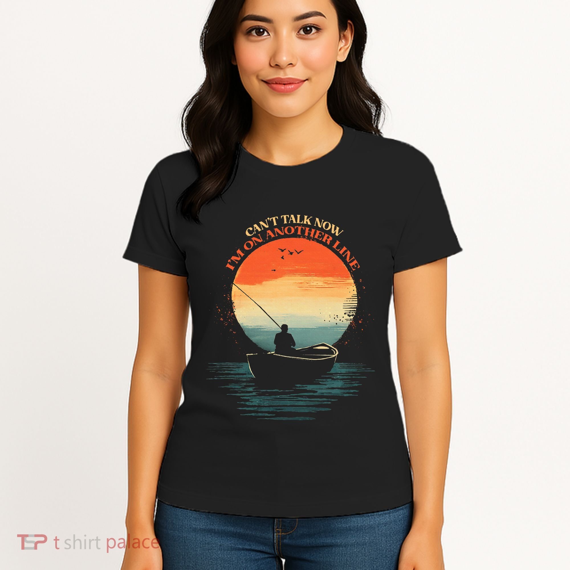 IM On Another Line Fisherman Angler Kayak Fishing Pun Women's T-Shirt