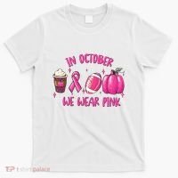 In October Breast Cancer Football Oktoberfest Halloween T-Shirt thumb 0