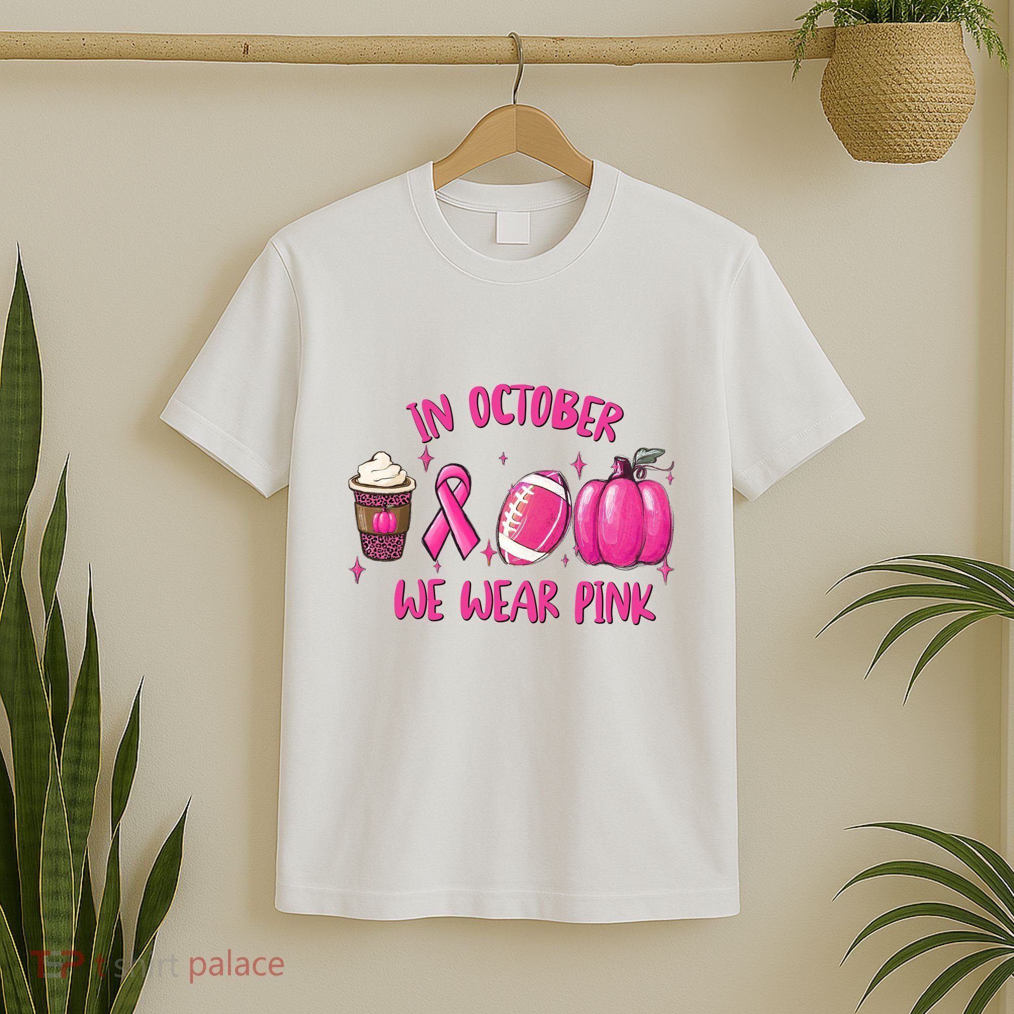 In October Breast Cancer Football Oktoberfest Halloween T-Shirt