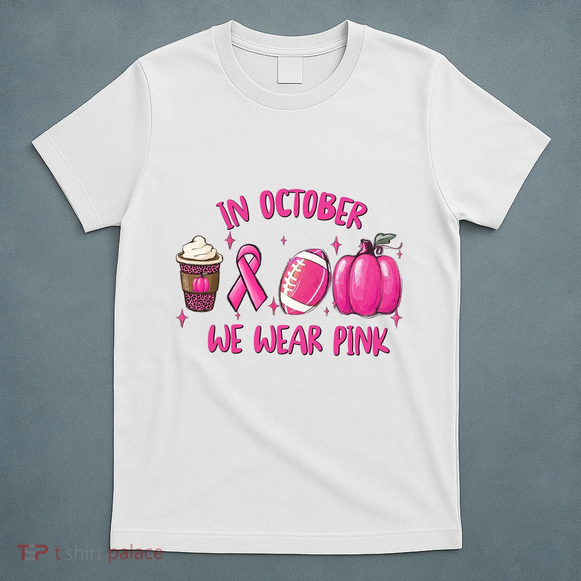 In October Breast Cancer Football Oktoberfest Halloween T-Shirt