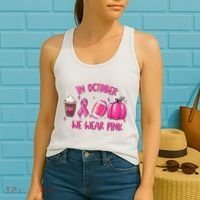 In October Breast Cancer Football Oktoberfest Halloween Women's Tank Top thumb 2