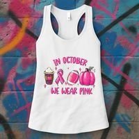 In October Breast Cancer Football Oktoberfest Halloween Women's Tank Top thumb 3