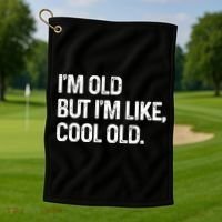 I'm Old But I'm Like Cool Old Man Golf Towel thumb 1